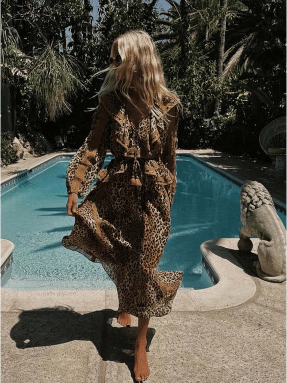 SPELL Samantha Lace Gown Vintage Leopard NWT